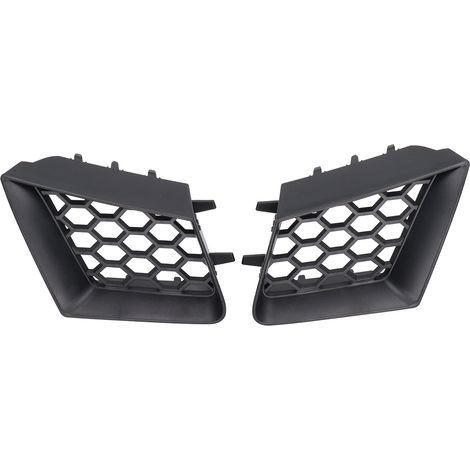 2pcs Front Bumper Upper Grill Left Right Matte Black Replacement for Seat Ibiza Cordoba 6L 2002‑2009