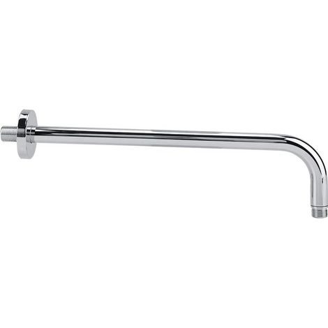 Lntyq Bras de Douche Mural de Rechange pour Salle de Bain Fixe, Extra Long en Acier Inoxydable, tête de Pluie, Bride de de Rechange avec Finition chromée