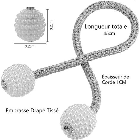 Cordón Para Cortinas Magnético - Patrón De Perlas - Para Cortinas Gruesas O Finas - 6 Unidades (1/5)