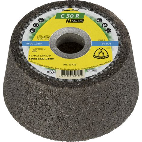 Schleiftopf C30 R 110/55mm Stein/Beton (Guss bedingt) 30 Bohr.22,23mm KLINGSPOR