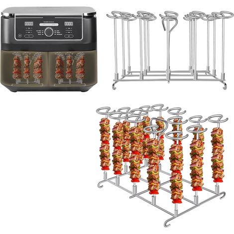 2× 304 Air Fryer Grille pour Ninja AF500EU/AF400EU/AF300EU/SL400EU/Cosori Dual Zone Airfryer, Accessoires Dual Zone Air Fryer (2 Pièces) (1/5)