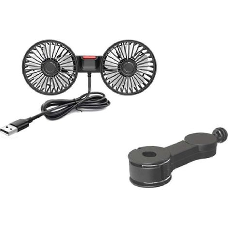 Lüfter für Auto, Elektroauto, Clip-Lüfter, Kopfstütze, drehbarer Doppelkopf, 3-Gang-Heckluftventilator (1/5)