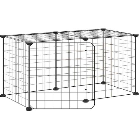 Maison Exclusive - Gabbia per Animali 8 Pannelli con Porta Nero 35x35 cm Acciaio