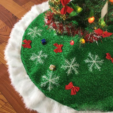 Jupe de sapin de Noël en peluche blanche pure, 80 cm, 90 cm, 125 cm, décorations de Noël (1/5)