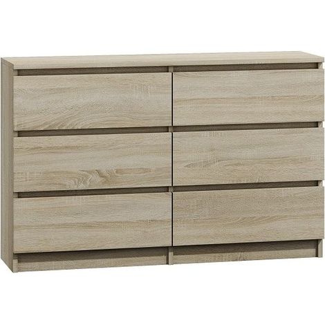 MILANO - Cassettiera grande 6 cassetti - 30x120x77cm - Stile scandinavo - Mobile contenitore - Cassettiera (1/2)