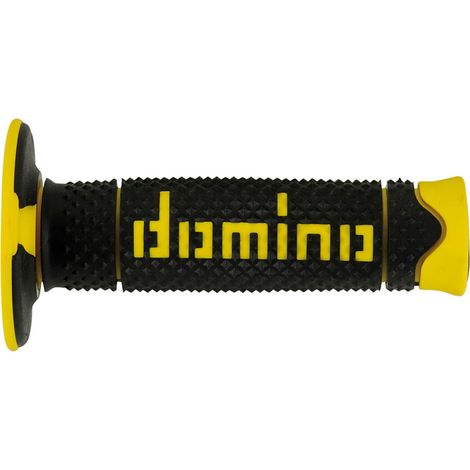Puños Domino para todoterreno, pirámide bicomponente, negro/amarillo