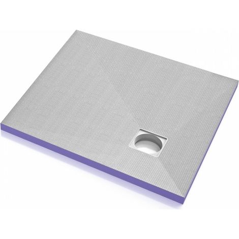 Jackon Insulation – Receveur de douche à carreler 120x120 cm – Décentré – Bonde verticale incluse – Pente préformée pour installation facile (1/6)