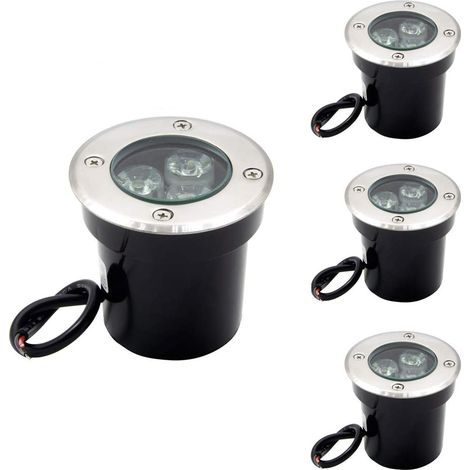 Spot led extérieur encastrable 4 PACK 3W IP67 Spot Encastrable Led Terrasse Rond 300 Lumen Lampe d'éclairage de jardin extérieur, pour Jardin Chemin Cour Garage (1/5)