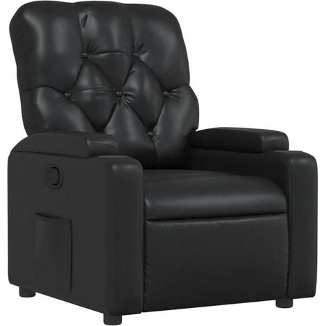 Fauteuil inclinable en similicuir noir (1/5)