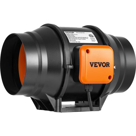 Ventilador de conducto VEVOR, motor EC de bajo consumo, flujo de aire de 205 CFM, 6 pulgadas de CA (1/2)