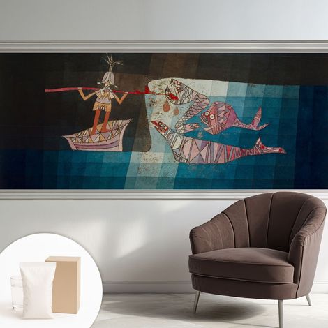 Papier peint intissé décoratif avec motifs pour salon et chambre a motif - Colle incluse gratuite Le pêcheur chasseur 250x104 cm (1/5)