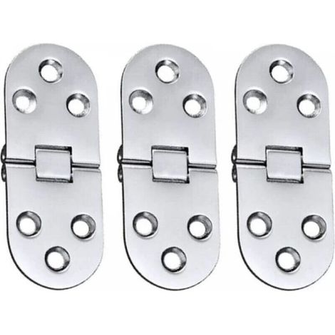 3PCS Alloy Table Hinges Stainless Steel Door Hinges Folding Flap Hinges Table Hinges Folding Hinges Alloy Flip Hinges For Drawer Table Desk Sewing Machine Silver (1/5)