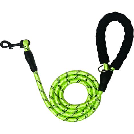 1,5 m (5 Fuß) lange Hundeleine aus dickem, strapazierfähigem Nylon, verwicklungsfrei und hochreflektierend, für kleine, mittlere und große Hunde. (1/5)