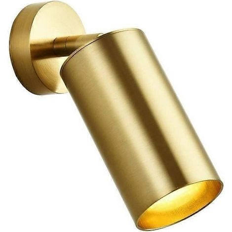 Spot mural LED en saillie 7W COB, orientable, en laiton, lumière chaude 3000K