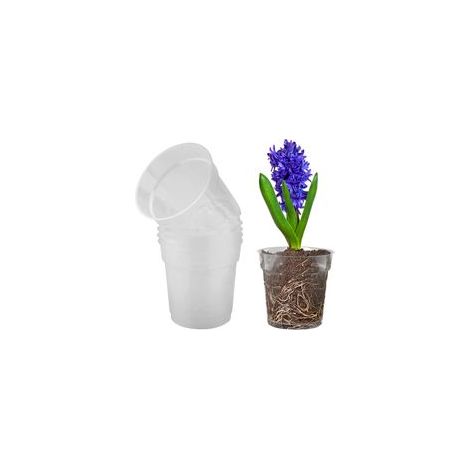 5 Pièces Pot de Fleurs Plastique Transparent Pot à Orchidée avec Trous de Drainage pour Balcon Intérieur, Bureau, Extérieur