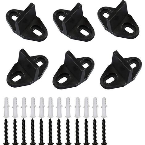Set di 6 guide a pavimento per porte scorrevoli in legno Ulisem con viti - Guide a pavimento per porte scorrevoli in legno