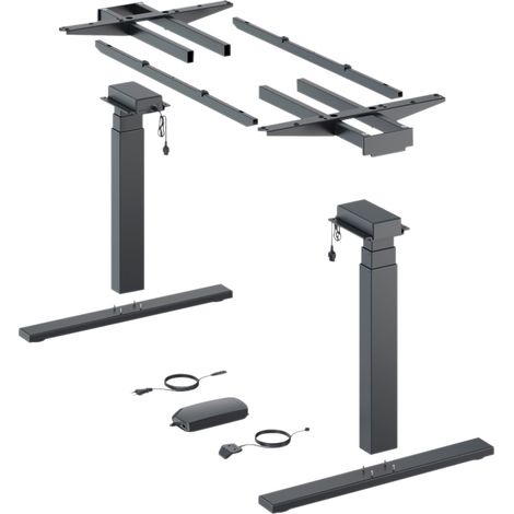 Piètement de table réglable en hauteur par moteur électrique steelforce pro 670 sls highline - Capacité de levage : 120 kg - Course de levage : 660 mm - Décor : Noir - HETTICH (1/5)