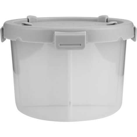 Boîte de rangement alimentaire pour céréales, semi-transparente, 4 compartiments, grise, petite (1,8 L) (1/5)