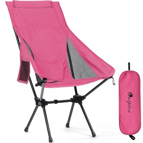 Chaise Pliante Camping Légère, Chaise de Plage Pliable Haut, Siege Camping Pliable Portable de Exterieur Randonnée Peche Jardin Barbecue, Rose (1/5)