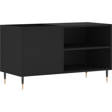 Armoire à disques,Meuble de Rangement,Meuble TV noir 85x38x48 cm bois d'ingénierie -38802 (1/5)