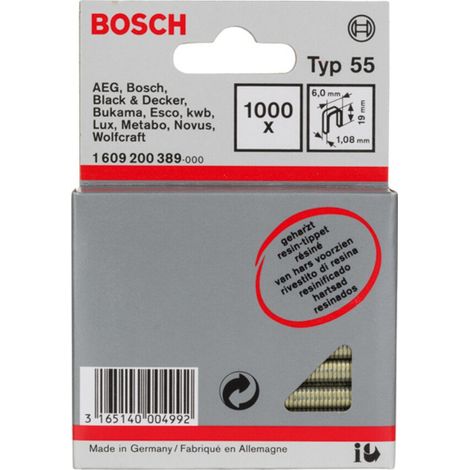 Bosch Schmalrückenklammer Typ 55 geharzt 6 x 1,08 x 19 mm