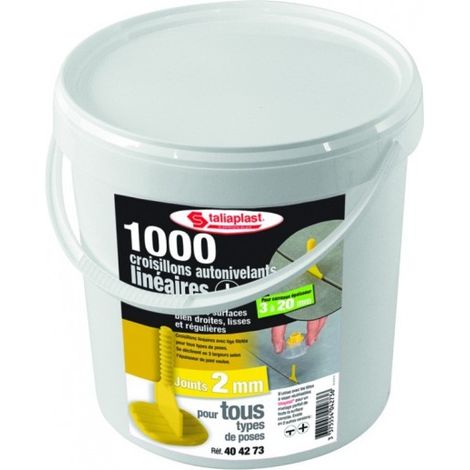 Taliaplast – Croisillons auto-nivelants linéaires 2 mm – 1000 pièces – Pour carreaux de 3 à 20 mm – Assure surfaces droites et horizontales (1/2)