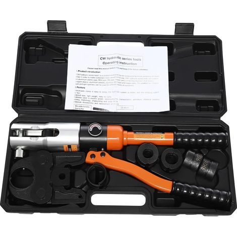 Pinza crimpatrice, design idraulico, forza di crimpatura massima 10T, nera (1/2)