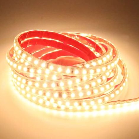 Bande LED 2M, bande lumineuse LED auto-adhésive, adhésif étanche, 120 LED/m, ruban blanc chaud, 2 mètres (2, blanc chaud) (1/5)