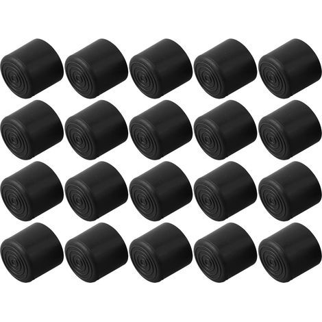 Lot de 20 embouts de chaise en caoutchouc pour pieds de table de sol, évite les rayures, matériau PVC noir (22 mm) (1/5)