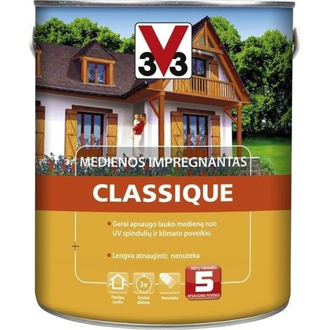V33 Classic Lasure Brun pour Bois Extérieur 2.5 L (1/2)