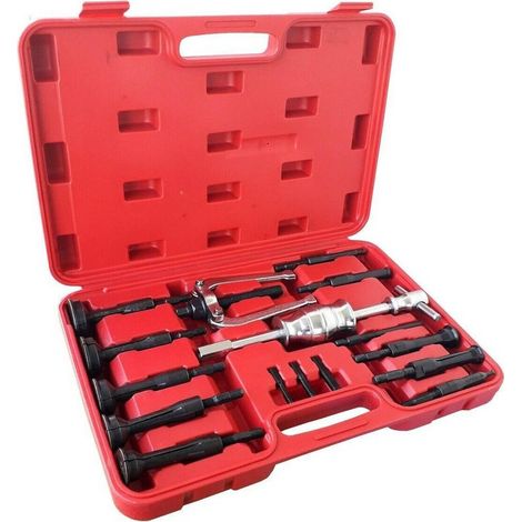 TRADE SHOP - Kit Estrattore Per Cuscinetti Interni Martello Scorrevole Set Rimozione 16 Pezzi - (1/3)