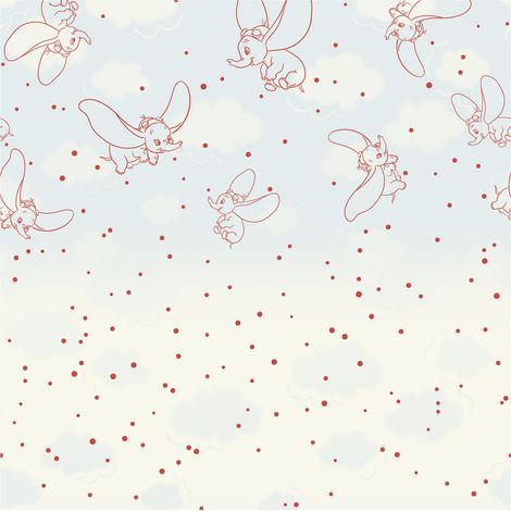 Komar Wandtapete - Disney Dumbo Clouds - 250 x 250 cm - Vlies - für Kinderzimmer (1/3)