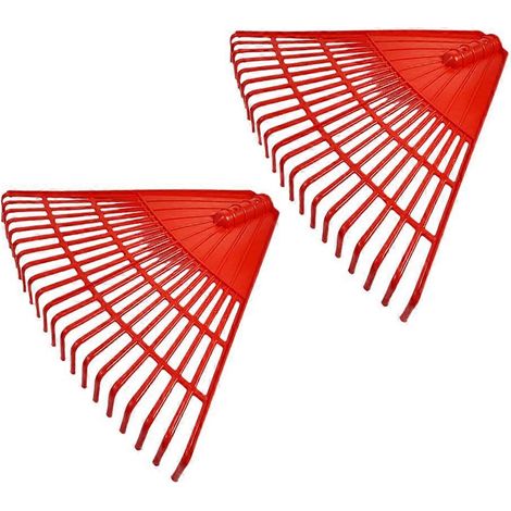 Râteau à feuilles en plastique pour le jardinage et le nettoyage des arbustes (lot de 2) (1/5)