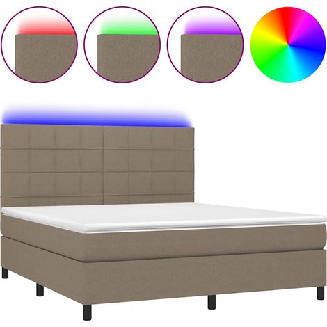 Maison Exclusive - Boxspringbett mit Matratze & LED Taupe 180x200 (1/5)