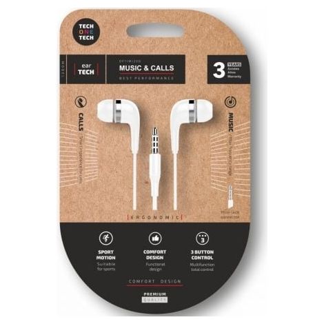 Auriculares Eartech con conector mini-jack 2m blancos
