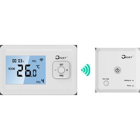 Enowelir Thermostat programmable sans fil monobloc thermostat de four suspendu + récepteur HF-13523.287.5mm (1/4)