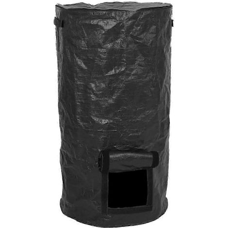 Sac à compost pliable pour jardin avec couvercle, pour déchets organiques, composteur de 129 litres (34 gallons), pour la fermentation du fumier et des déchets C DS (1/5)