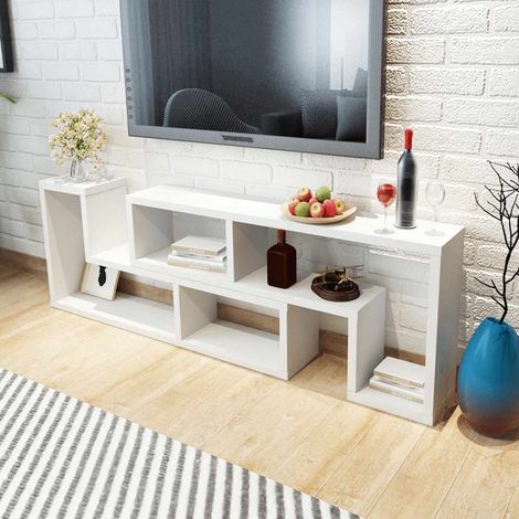 vidaXL Mobile Porta TV Doppio a L Bianco (1/5)
