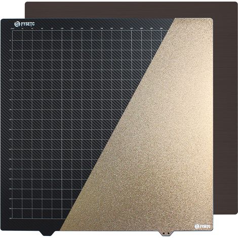 Plateau d'impression 3D 430x430mm double face acier ressort flexible PEI poudré + carbone lisse aimanté pour Neptune3 Max Neptune4 Max Kobra2 Max Kobra Max démoulage facile (1/5)