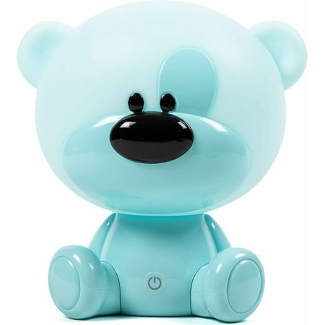 Lampe de chevet veilleuse tactile pour enfants – 3 intensités – Technologie LED – Sécurisée – Ours bleu décoratif