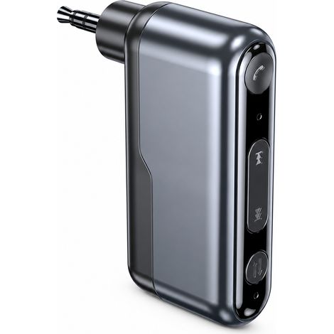 Récepteur Bluetooth 5.3 pour Voiture, Adaptateur Audio AUX 3,5 mm avec TWS, Gris Argenté (1/5)