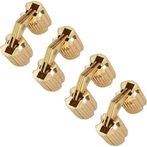 4 bisagras invisibles cilíndricas de latón de 8 mm para muebles (1/5)