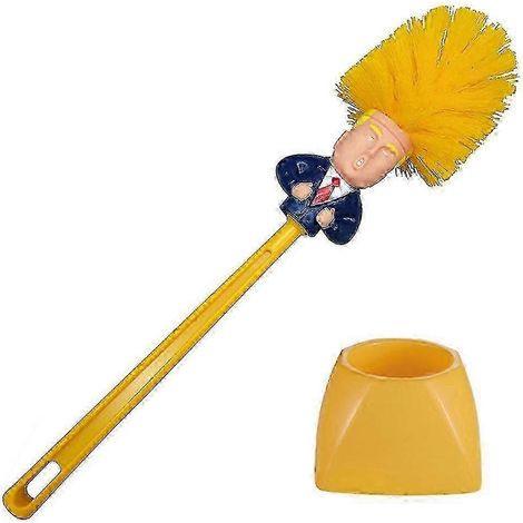 Brosse de toilette multifonctionnelle humoristique à l'effigie de Donald Trump (avec base) (1/5)