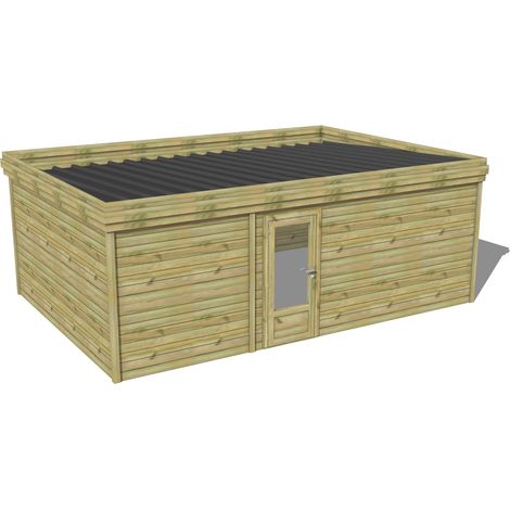 ABRI DE JARDIN bois traité 27mm, 6,9x4,3m, 30m2