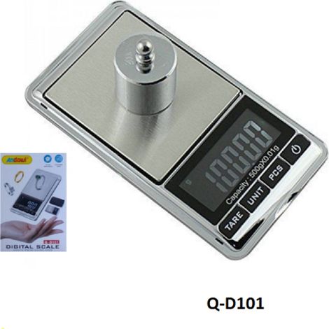 Trade Shop - MINI DIGITAL TASCABLE BILANTY 0.01 G 500 G DISPLAY LCD RETROILLUMINAT Q-D101 - (1/5)