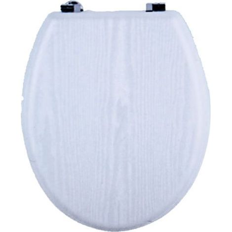 Cleafe - Copriwater Copri Sedile Wc Water Bagno Universale Con Cerniere Legno Bianco 52951a -