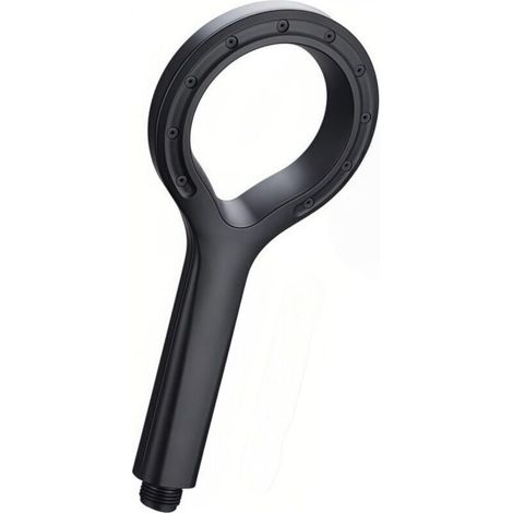 Doccetta a mano ad alta pressione e a risparmio idrico con nebulizzatore in polimero, soffione singolo con anello a stella (nero)