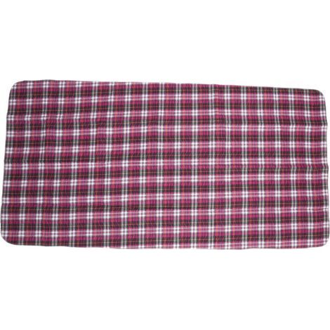 Alèse d'incontinence lavable réutilisable à fort pouvoir absorbant, motif écossais violet pour lit d'hôpital ou maison, dimensions 90x120 cm