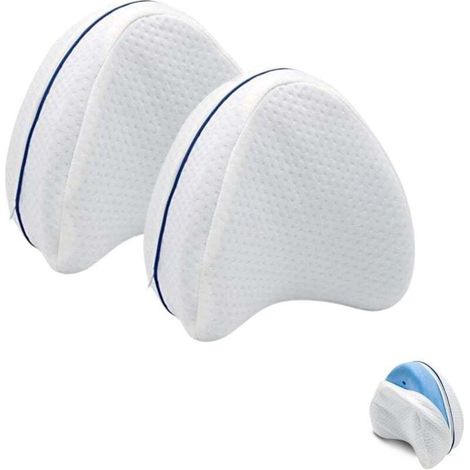 2 almohadas ortopédicas para piernas. Cojín elevador ergonómico para piernas. Almohada para rodillas para dormir de lado con espuma viscoelástica para aliviar el dolor de espalda, cadera, ciática y ar