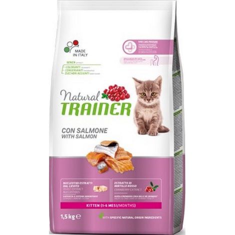Trainer Kitten Cibo per Gattino, 1 a 6 Mesi, con Salmone, 1.5 kg